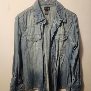Rue21 Denim Button Down Cotton Shirt
